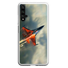 Чехол для Honor 20 с принтом Красный F16 , Силикон | Область печати: задняя сторона чехла, без боковых панелей | самолет