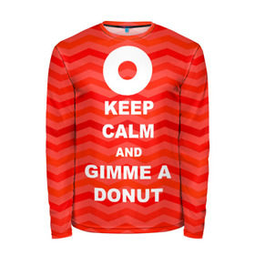 Мужской лонгслив 3D с принтом Gimme a donut , 100% полиэстер | длинные рукава, круглый вырез горловины, полуприлегающий силуэт | keep calm | полосы | сериал | твин пикс | текстура | фильмы