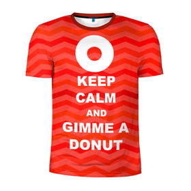 Мужская футболка 3D спортивная с принтом Gimme a donut , 100% полиэстер с улучшенными характеристиками | приталенный силуэт, круглая горловина, широкие плечи, сужается к линии бедра | keep calm | полосы | сериал | твин пикс | текстура | фильмы