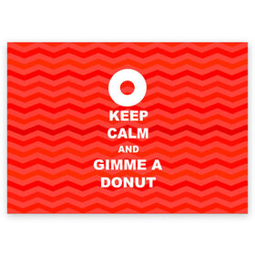 Поздравительная открытка с принтом Gimme a donut , 100% бумага | плотность бумаги 280 г/м2, матовая, на обратной стороне линовка и место для марки
 | keep calm | полосы | сериал | твин пикс | текстура | фильмы