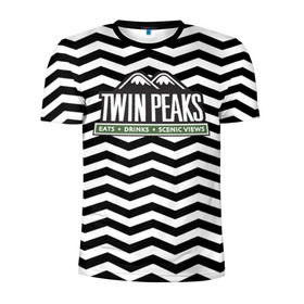 Мужская футболка 3D спортивная с принтом TWIN PEAKS , 100% полиэстер с улучшенными характеристиками | приталенный силуэт, круглая горловина, широкие плечи, сужается к линии бедра | полосы | сериал | твин пикс | текстура | фильмы
