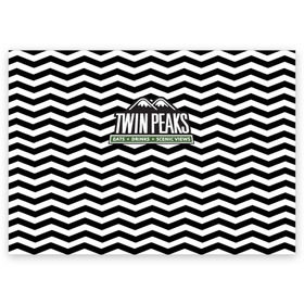 Поздравительная открытка с принтом TWIN PEAKS , 100% бумага | плотность бумаги 280 г/м2, матовая, на обратной стороне линовка и место для марки
 | полосы | сериал | твин пикс | текстура | фильмы