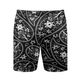 Мужские шорты 3D спортивные с принтом Black cucumber pattern ,  |  | cucumber | flower | gherkin | ornament | pattern | гжель | орнамент | текстура | турецкий огурец | узоры | цветок | цветочный | этнический узор