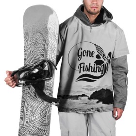 Накидка на куртку 3D с принтом Gone fishing , 100% полиэстер |  | Тематика изображения на принте: 