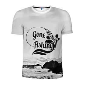 Мужская футболка 3D спортивная с принтом Gone fishing , 100% полиэстер с улучшенными характеристиками | приталенный силуэт, круглая горловина, широкие плечи, сужается к линии бедра | Тематика изображения на принте: 