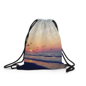 Рюкзак-мешок 3D с принтом Summer , 100% полиэстер | плотность ткани — 200 г/м2, размер — 35 х 45 см; лямки — толстые шнурки, застежка на шнуровке, без карманов и подкладки | summer | закат | лето | пляж