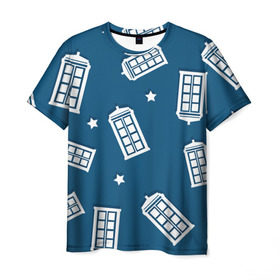 Мужская футболка 3D с принтом Тардис , 100% полиэфир | прямой крой, круглый вырез горловины, длина до линии бедер | doctor who | space | tardis | будка | время | доктор кто | космос | машина времени | небо | приключения | пространство | сериал | тардис