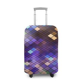 Чехол для чемодана 3D с принтом Геометрия клеток , 86% полиэфир, 14% спандекс | двустороннее нанесение принта, прорези для ручек и колес | 3d | line | абстракция | квадрат | клетка | кубики | линии | прикольные | текстуры