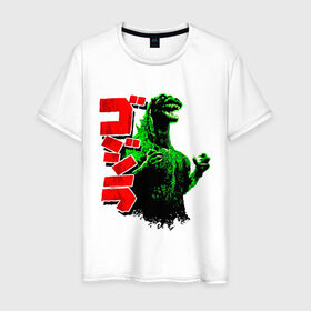 Мужская футболка хлопок с принтом Godzilla , 100% хлопок | прямой крой, круглый вырез горловины, длина до линии бедер, слегка спущенное плечо. | годзилла