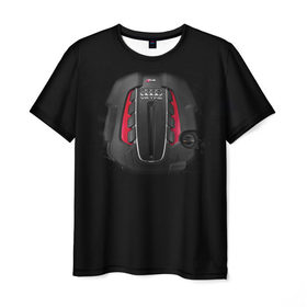 Мужская футболка 3D с принтом Мотор , 100% полиэфир | прямой крой, круглый вырез горловины, длина до линии бедер | audi | ауди | машина