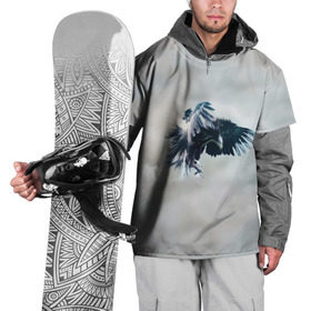 Накидка на куртку 3D с принтом Орлиная атака , 100% полиэстер |  | клюв | коршун | крылья | небо | облака | опасность | орел | охота | полет. перья | птица | хищник