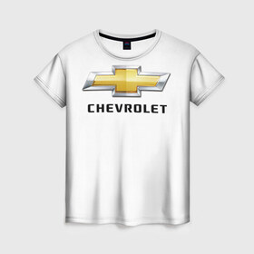 Женская футболка 3D с принтом Chevrolet , 100% полиэфир ( синтетическое хлопкоподобное полотно) | прямой крой, круглый вырез горловины, длина до линии бедер | 