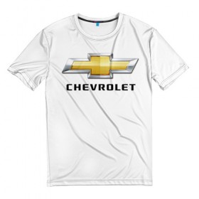 Мужская футболка 3D с принтом Chevrolet , 100% полиэфир | прямой крой, круглый вырез горловины, длина до линии бедер | 