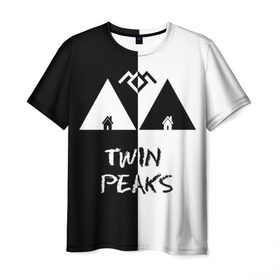 Мужская футболка 3D с принтом Twin Peaks , 100% полиэфир | прямой крой, круглый вырез горловины, длина до линии бедер | арт | сериал | твин пикс | фильмы | черно белые