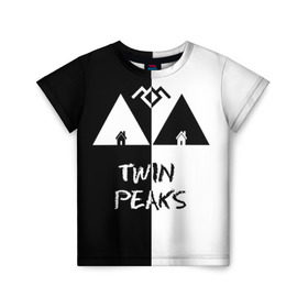 Детская футболка 3D с принтом Twin Peaks , 100% гипоаллергенный полиэфир | прямой крой, круглый вырез горловины, длина до линии бедер, чуть спущенное плечо, ткань немного тянется | Тематика изображения на принте: арт | сериал | твин пикс | фильмы | черно белые