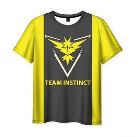 Мужская футболка 3D с принтом Team instinct , 100% полиэфир | прямой крой, круглый вырез горловины, длина до линии бедер | game | игра | игрок | инстинкт | пикачу | покемон