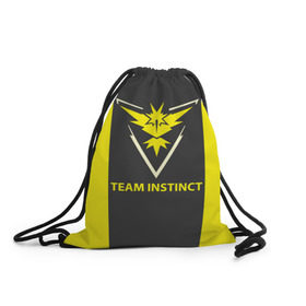 Рюкзак-мешок 3D с принтом Team instinct , 100% полиэстер | плотность ткани — 200 г/м2, размер — 35 х 45 см; лямки — толстые шнурки, застежка на шнуровке, без карманов и подкладки | game | игра | игрок | инстинкт | пикачу | покемон