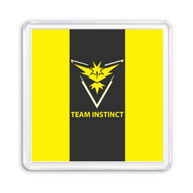 Магнит 55*55 с принтом Team instinct , Пластик | Размер: 65*65 мм; Размер печати: 55*55 мм | game | игра | игрок | инстинкт | пикачу | покемон