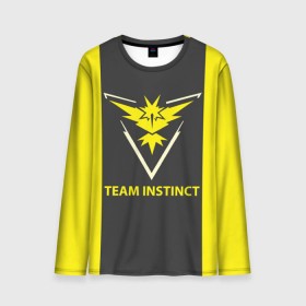 Мужской лонгслив 3D с принтом Team instinct , 100% полиэстер | длинные рукава, круглый вырез горловины, полуприлегающий силуэт | game | игра | игрок | инстинкт | пикачу | покемон