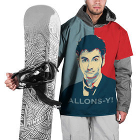 Накидка на куртку 3D с принтом ALLONS-Y! , 100% полиэстер |  | арт | десятый доктор | доктор кто | надпись | сериал | тардис | фильмы