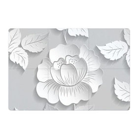 Магнитный плакат 3Х2 с принтом Grey flowers , Полимерный материал с магнитным слоем | 6 деталей размером 9*9 см | Тематика изображения на принте: 
