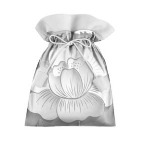 Подарочный 3D мешок с принтом Grey flowers , 100% полиэстер | Размер: 29*39 см | Тематика изображения на принте: 
