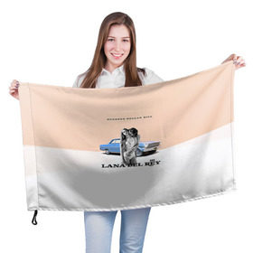 Флаг 3D с принтом Lana Del Rey , 100% полиэстер | плотность ткани — 95 г/м2, размер — 67 х 109 см. Принт наносится с одной стороны | 