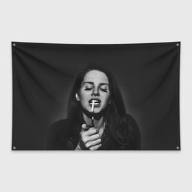 Флаг-баннер с принтом Lana Del Rey , 100% полиэстер | размер 67 х 109 см, плотность ткани — 95 г/м2; по краям флага есть четыре люверса для крепления | lana del rey | лана дель рей