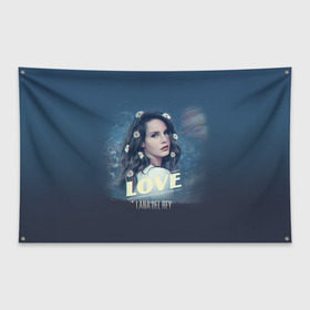 Флаг-баннер с принтом Lana Del Rey , 100% полиэстер | размер 67 х 109 см, плотность ткани — 95 г/м2; по краям флага есть четыре люверса для крепления | lana del rey | лана дель рей