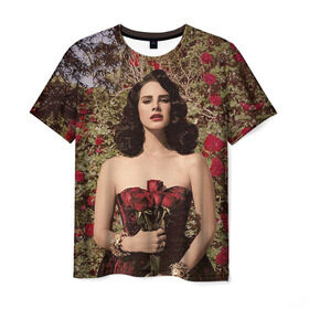 Мужская футболка 3D с принтом Lana Del Rey , 100% полиэфир | прямой крой, круглый вырез горловины, длина до линии бедер | Тематика изображения на принте: lana del rey | лана дель рей