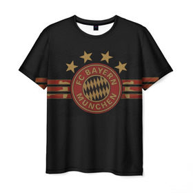 Мужская футболка 3D с принтом Бавария Мюнхен , 100% полиэфир | прямой крой, круглый вырез горловины, длина до линии бедер | fc bayern munchen | football | бавария | бавария мюнхен | германия | клуб | спорт | футбол | эмблема