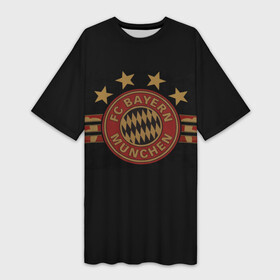 Платье-футболка 3D с принтом Бавария Мюнхен ,  |  | fc bayern munchen | football | бавария | бавария мюнхен | германия | клуб | спорт | футбол | эмблема