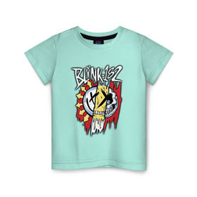 Детская футболка хлопок с принтом MIXED UP Blink-182 , 100% хлопок | круглый вырез горловины, полуприлегающий силуэт, длина до линии бедер | Тематика изображения на принте: 3 | mixed | rock | музыка | рок | череп