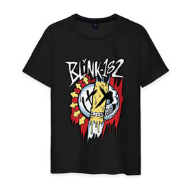 Мужская футболка хлопок с принтом MIXED UP Blink-182 , 100% хлопок | прямой крой, круглый вырез горловины, длина до линии бедер, слегка спущенное плечо. | Тематика изображения на принте: 3 | mixed | rock | музыка | рок | череп