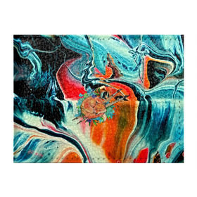 Обложка для студенческого билета с принтом Лиса художник , натуральная кожа | Размер: 11*8 см; Печать на всей внешней стороне | 3d | abstract | abstraction | fox | spray | абстракция | животные | кисти | краски | лиса | лисица | текстуры | художник