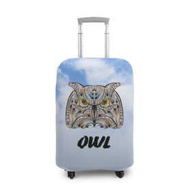 Чехол для чемодана 3D с принтом Owl , 86% полиэфир, 14% спандекс | двустороннее нанесение принта, прорези для ручек и колес | owl | животные | полуночник | природа | сова | сыч | филин | этника