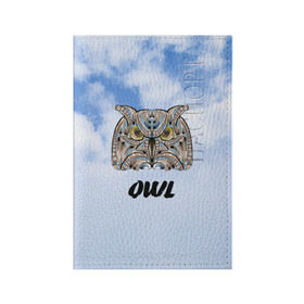 Обложка для паспорта матовая кожа с принтом Owl , натуральная матовая кожа | размер 19,3 х 13,7 см; прозрачные пластиковые крепления | owl | животные | полуночник | природа | сова | сыч | филин | этника
