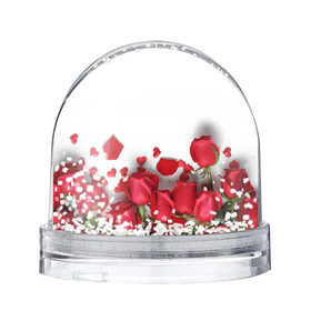 Водяной шар с принтом Розы , Пластик | Изображение внутри шара печатается на глянцевой фотобумаге с двух сторон | flowers | gift | hearts | love | red | romantic | roses | valentines day | красные розы | сердечки