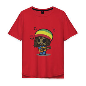 Мужская футболка хлопок Oversize с принтом Reggae , 100% хлопок | свободный крой, круглый ворот, “спинка” длиннее передней части | bob marley | боб марли