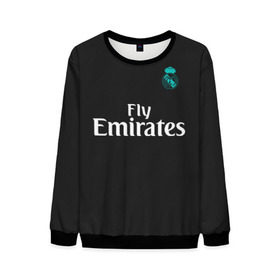 Мужской свитшот 3D с принтом Cristiano Ronaldo away 2018 , 100% полиэстер с мягким внутренним слоем | круглый вырез горловины, мягкая резинка на манжетах и поясе, свободная посадка по фигуре | champions | cristiano | league | madrid | real | ronaldo | spain | испания | криштиану | лига | мадрид | реал | роналду | чемпионов