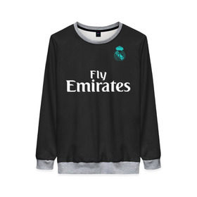 Женский свитшот 3D с принтом Cristiano Ronaldo away 2018 , 100% полиэстер с мягким внутренним слоем | круглый вырез горловины, мягкая резинка на манжетах и поясе, свободная посадка по фигуре | champions | cristiano | league | madrid | real | ronaldo | spain | испания | криштиану | лига | мадрид | реал | роналду | чемпионов