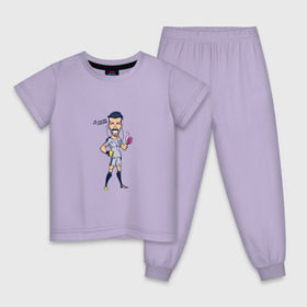 Детская пижама хлопок с принтом Буффон , 100% хлопок |  брюки и футболка прямого кроя, без карманов, на брюках мягкая резинка на поясе и по низу штанин
 | buffon | football | juventus | италия | ювентус