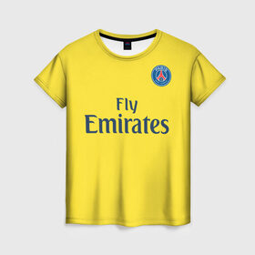 Женская футболка 3D с принтом ПСЖ , 100% полиэфир ( синтетическое хлопкоподобное полотно) | прямой крой, круглый вырез горловины, длина до линии бедер | neymar | psg | неймар | псж | футбол