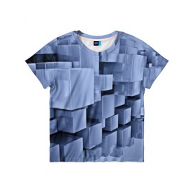 Детская футболка 3D с принтом Текстура , 100% гипоаллергенный полиэфир | прямой крой, круглый вырез горловины, длина до линии бедер, чуть спущенное плечо, ткань немного тянется | abstract | abstraction | block | tessera | абстракция | кубики | текстура