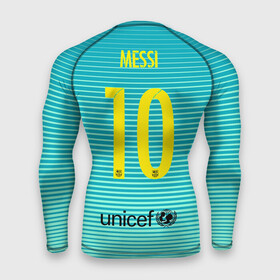 Мужской рашгард 3D с принтом Aqua Messi ,  |  | barcelona | messi | барса | барселона | месси | футбол