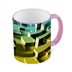 Кружка 3D с принтом Плавающие кубы , керамика | ёмкость 330 мл | abstract | abstraction | block | tessera | абстракция | кубики | текстура