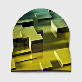 Шапка 3D с принтом Плавающие кубы , 100% полиэстер | универсальный размер, печать по всей поверхности изделия | Тематика изображения на принте: abstract | abstraction | block | tessera | абстракция | кубики | текстура