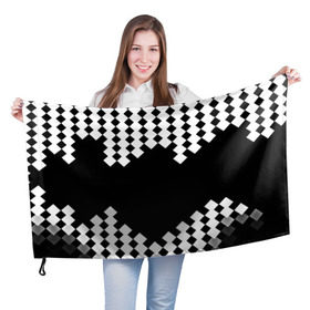 Флаг 3D с принтом Шахматная клетка , 100% полиэстер | плотность ткани — 95 г/м2, размер — 67 х 109 см. Принт наносится с одной стороны | abstract | abstraction | block | tessera | абстракция | клетка | кубики | текстура