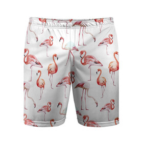 Мужские шорты 3D спортивные с принтом Фламинго ,  |  | vppdgryphon | арт | краска | прикольные | птицы | фламинго | цветные