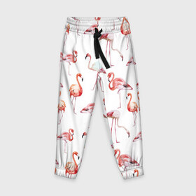 Детские брюки 3D с принтом Фламинго , 100% полиэстер | манжеты по низу, эластичный пояс регулируется шнурком, по бокам два кармана без застежек, внутренняя часть кармана из мелкой сетки | vppdgryphon | арт | краска | прикольные | птицы | фламинго | цветные